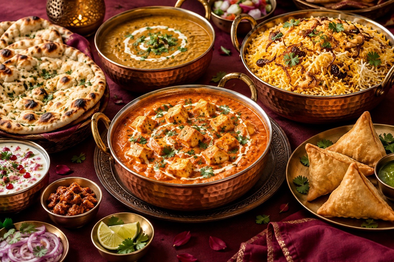 Indian catering spread